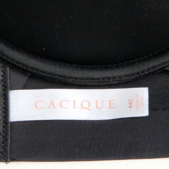 CACIQUE Size 44C Lightly Lined Full Coverage Black Underwire Bra - Picture 3 of 6